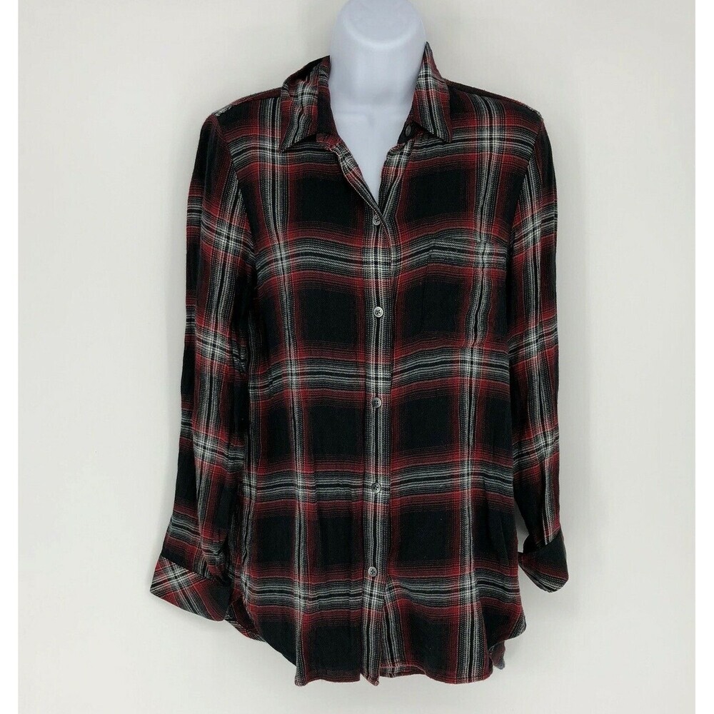 Madewell Classic Ex-Boyfriend Shirt in Rollins Plaid Relaxed Button Down Sz. Sm